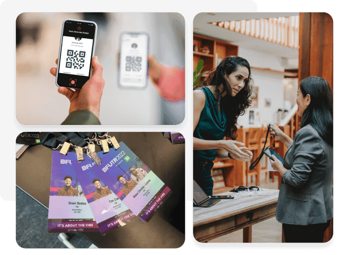 Contactless check-in and badging-process for an in-person event 