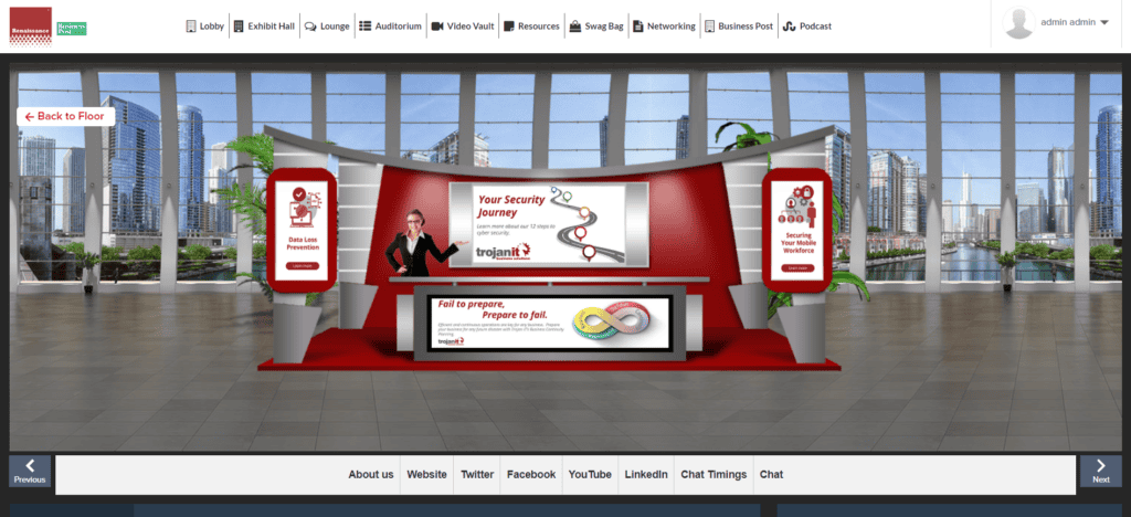 Personalized booth designs created on the vFairs platform